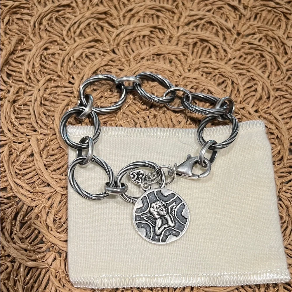 Silpada Silver Watch Over Me Link Bracelet with Medallion Charm - Picture 1 of 1